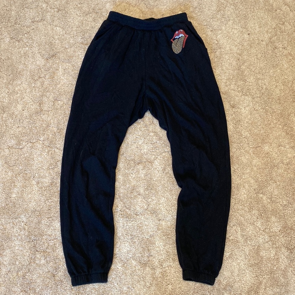 The Rolling Stones Black Cheetah Sweatpants